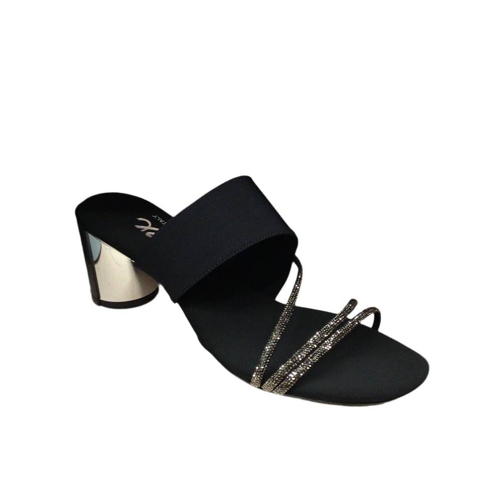 NEW ONEX women's fetish wedge sandal in black/silver